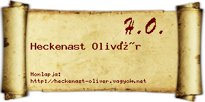 Heckenast Olivér névjegykártya